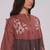 Rust and warm cocoa floral kurta with stripe bottom set