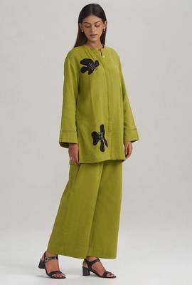 Lime green botanical co-ord set 3