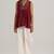 Maroon embroidered mul-mul tunic
