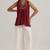 Maroon embroidered mul-mul tunic