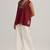 Maroon embroidered mul-mul tunic