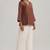 Cocoa brown embroidered mul-mul tunic