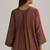 Cocoa brown embroidered mul-mul tunic
