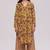 Mustard and brick red floral kurta and stripe bottom set
