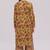 Mustard and brick red floral kurta and stripe bottom set