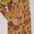 Mustard and brick red floral kurta and stripe bottom set