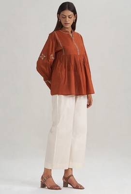 Rust embroidered mul-mul tunic 2