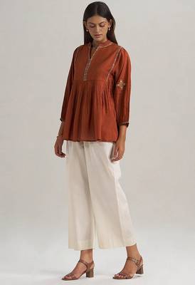 Rust embroidered mul-mul tunic 3