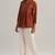 Rust embroidered mul-mul tunic
