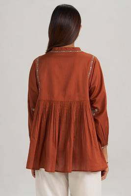 Rust embroidered mul-mul tunic 4