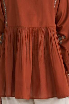 Rust embroidered mul-mul tunic 5
