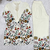 White cotton floral printed kurti & pant set