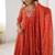 Orange embroiderey work georgette kurta set