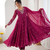 Purple embroiderey work georgette kurta set