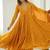 Yellow embroiderey work georgette kurta set