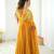 Yellow embroiderey work georgette kurta set