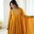 Yellow embroiderey work georgette kurta set