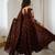 Dark brown embroiderey work georgette kurta set