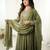 Green embroiderey work georgette kurta set