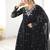 Black embroiderey work georgette kurta set