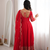 Red sequins & coding work fendi silk gown set