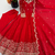 Red sequins & coding work fendi silk gown set