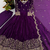 Purple sequins & coding work fendi silk gown set