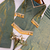 Green mirror work lace border crush silk kurta palazzo set