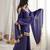 Purple mirror work lace border crush silk kurta palazzo set
