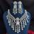 Crystal Bridal Necklace & Earrings Set, Silver Tone CZ Statement Jewelry