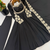 Black sequins embroidered roman silk anarkali set