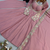 Pink sequins embroidered roman silk anarkali set