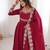 Maroon sequins embroidered roman silk anarkali set
