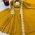 Yellow sequins embroidered roman silk anarkali set