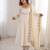 White sequins embroidered roman silk anarkali set