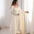 White sequins embroidered roman silk anarkali set