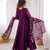 Purple khatli & mirror work georgette gown set