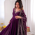 Purple khatli & mirror work georgette gown set