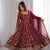 Maroon heavy embroidered georgette anarkali set