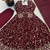 Maroon heavy embroidered georgette anarkali set