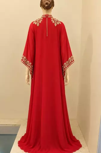 Red elegant beaded arabic kaftan