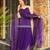 Purple embroidered rangoli silk short kurta palazzo set with lace organza dupatta