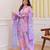 Lavender floral printed embroidered georgette gharara salwar suit set with printed dupatta