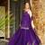 Purple embroidered rangoli silk short kurta palazzo set with lace organza dupatta