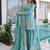 Sky blue embroidered shimmer silk kurta palazzo set with dupatta