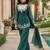Zari green embroidered georgette kurta palazzo set with dupatta
