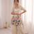 Cream beads embroidered chinon silk kurta blouse with palazzo set