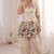 Cream beads embroidered chinon silk kurta blouse with palazzo set