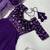 Purple embroidered vichitra silk anarkali gown with dupatta set