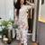 Cream printed pure cotton kurta pant set